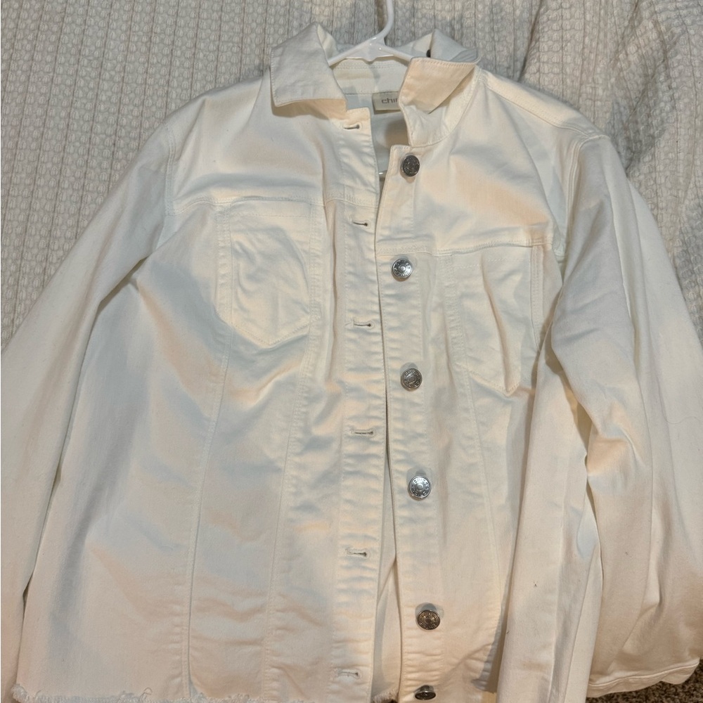 Chicos Women's White Denim Jacket